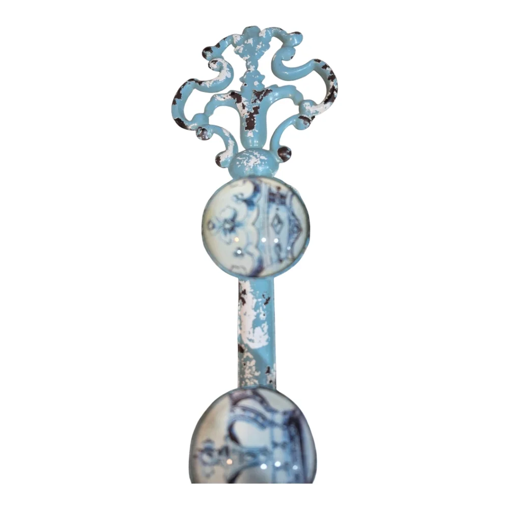 Vintage-Style Blue Wall Hook 12 Inch
